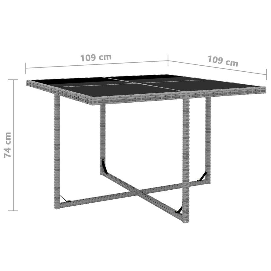 -Delige Tuinset Met Kussens Poly Rattan Antraciet en zwart