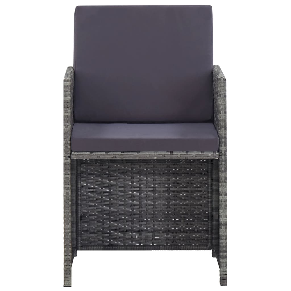 -Delige Tuinset Met Kussens Poly Rattan Antraciet en bruin
