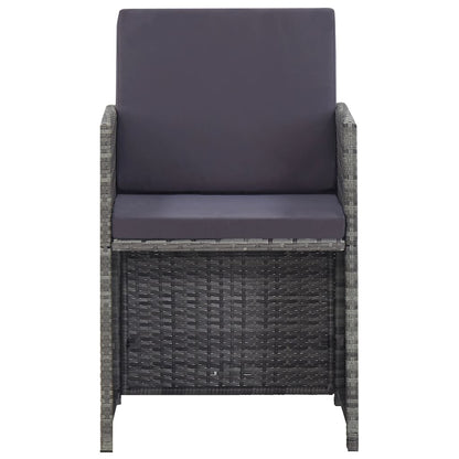 -Delige Tuinset Met Kussens Poly Rattan Antraciet en bruin