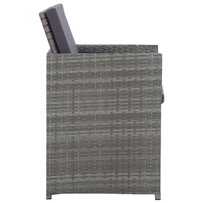 -Delige Tuinset Met Kussens Poly Rattan Antraciet en bruin