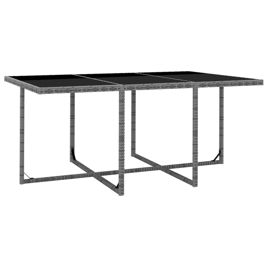 -Delige Tuinset Met Kussens Poly Rattan Grijs 167 cm tafellengte 10x Fauteuil + Tafel