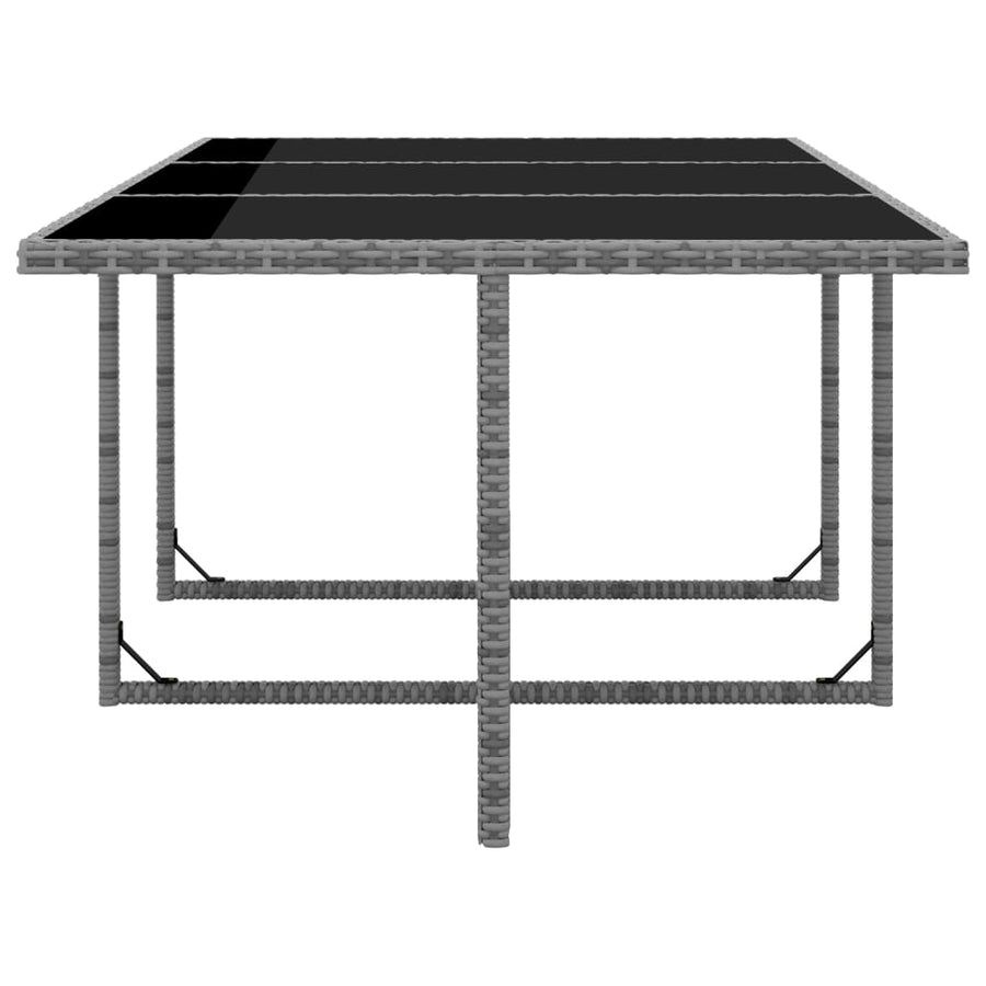 -Delige Tuinset Met Kussens Poly Rattan Grijs 167 cm tafellengte 10x Fauteuil + Tafel