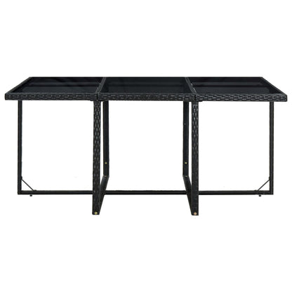-Delige Tuinset Met Kussens Poly Rattan Zwart 167 cm tafellengte 10x Fauteuil + Tafel