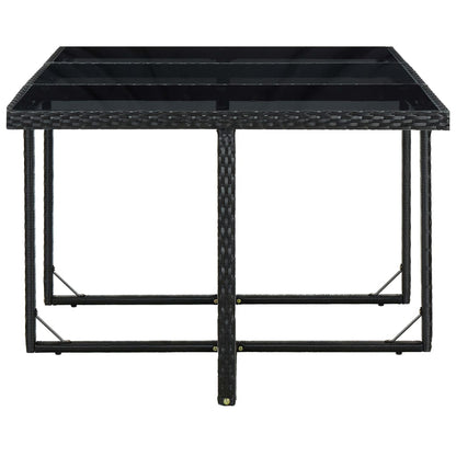 -Delige Tuinset Met Kussens Poly Rattan Zwart 167 cm tafellengte 10x Fauteuil + Tafel