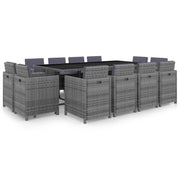 Tuinset 13-delig poly rattan antraciet