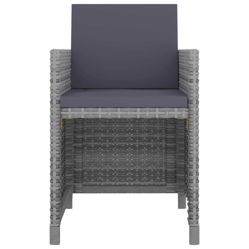 3-Delige Tuinset Met Kussens Poly Rattan Antraciet 225 cm tafellengte 12x Fauteuil + Tafel