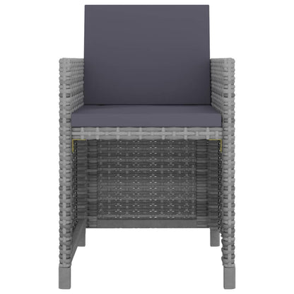 3-Delige Tuinset Met Kussens Poly Rattan Antraciet 225 cm tafellengte 12x Fauteuil + Tafel