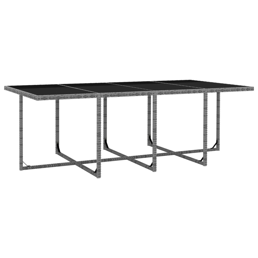 3-Delige Tuinset Met Kussens Poly Rattan Antraciet 225 cm tafellengte 12x Fauteuil + Tafel