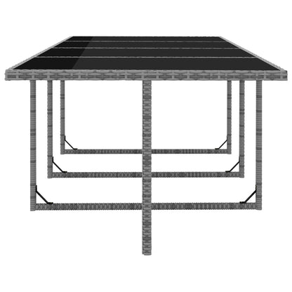 3-Delige Tuinset Met Kussens Poly Rattan Antraciet 225 cm tafellengte 12x Fauteuil + Tafel