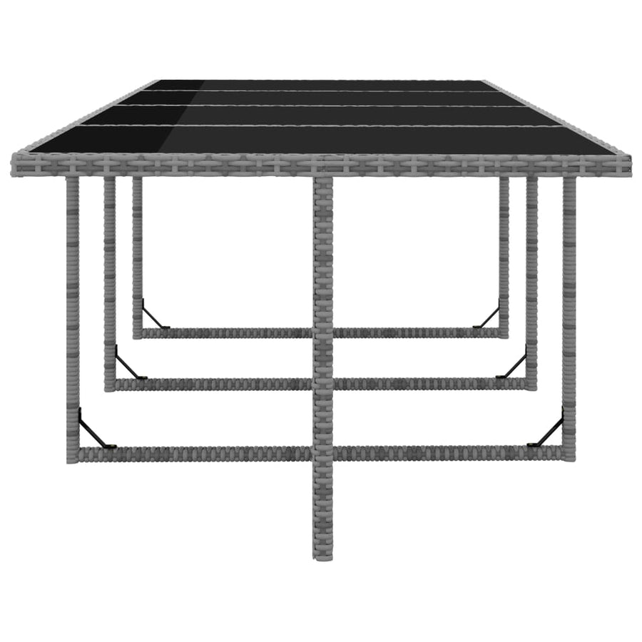 3-Delige Tuinset Met Kussens Poly Rattan Antraciet 225 cm tafellengte 12x Fauteuil + Tafel