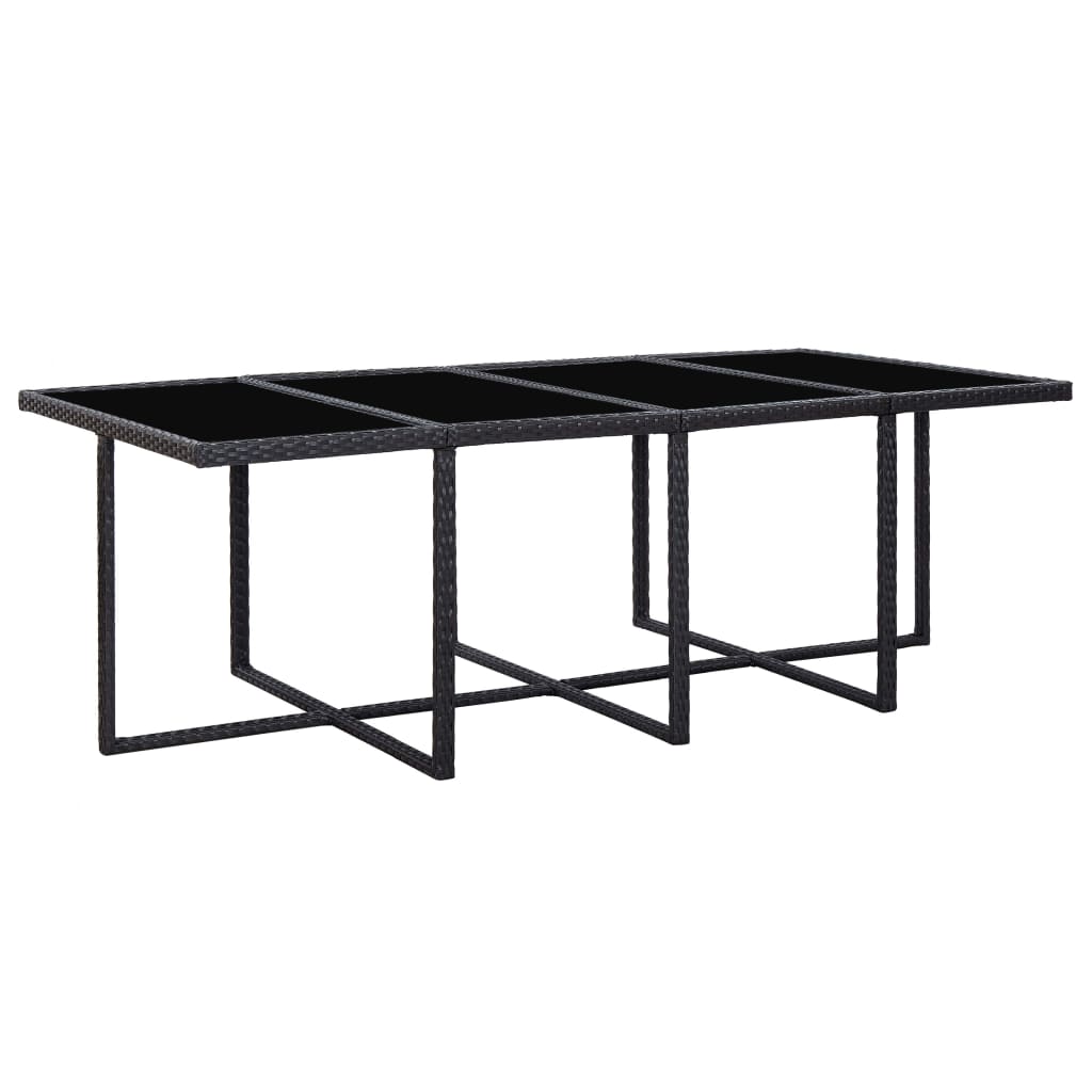 13-Delige Tuinset Met Kussens Poly Rattan Zwart 225 cm tafellengte
