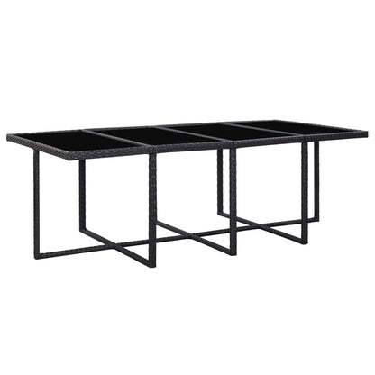 13-Delige Tuinset Met Kussens Poly Rattan Zwart 225 cm tafellengte