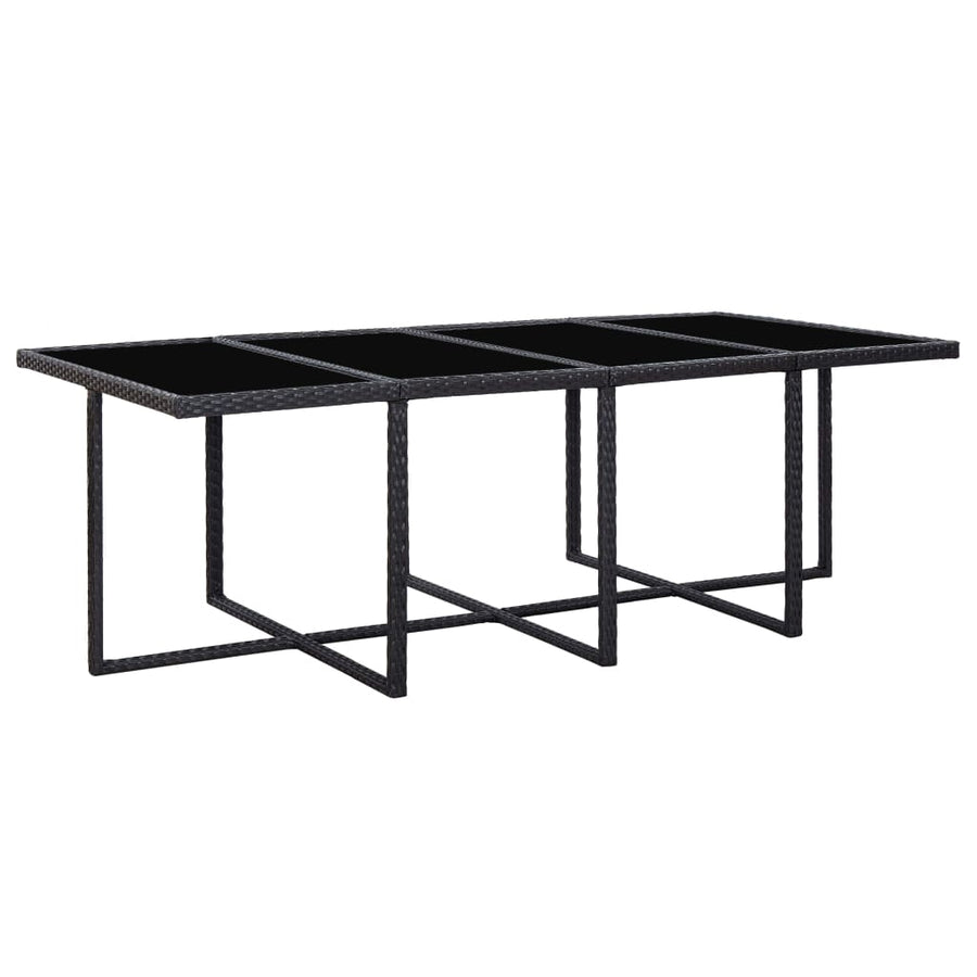 13-Delige Tuinset Met Kussens Poly Rattan Zwart 225 cm tafellengte