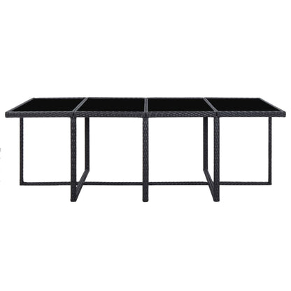 13-Delige Tuinset Met Kussens Poly Rattan Zwart 225 cm tafellengte
