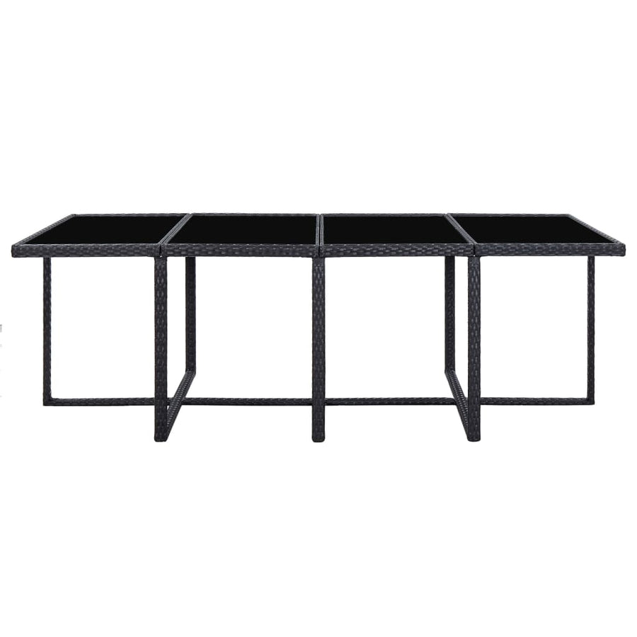 13-Delige Tuinset Met Kussens Poly Rattan Zwart 225 cm tafellengte