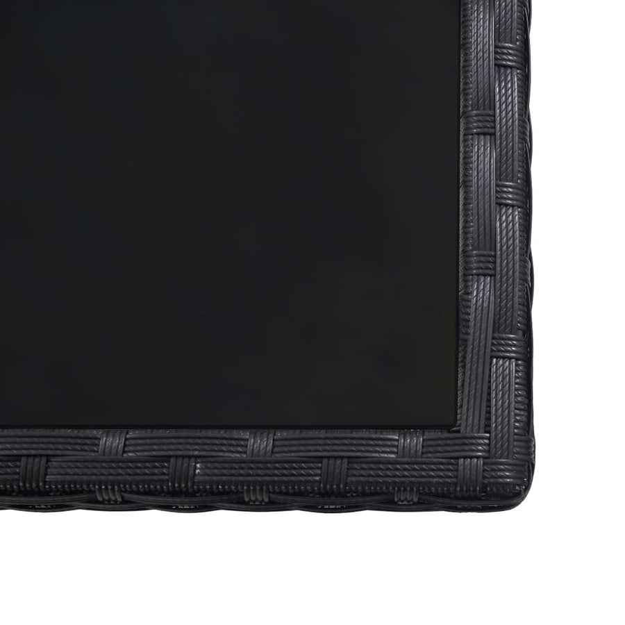 13-Delige Tuinset Met Kussens Poly Rattan Zwart 225 cm tafellengte