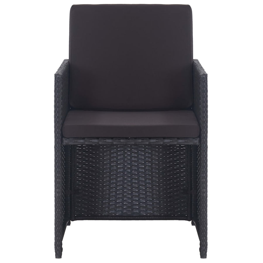 13-Delige Tuinset Met Kussens Poly Rattan Zwart 225 cm tafellengte