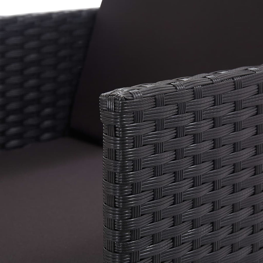 13-Delige Tuinset Met Kussens Poly Rattan Zwart 225 cm tafellengte