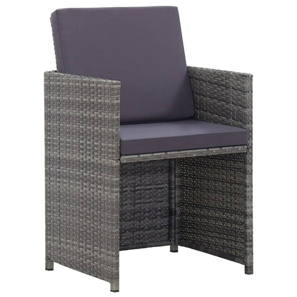 3-Delige Tuinset Met Kussens Poly Rattan Kleurig Antraciet En Bruin 224 cm tafellengte 12x Fauteuil + Tafel
