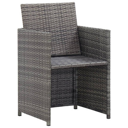 3-Delige Tuinset Met Kussens Poly Rattan Kleurig Antraciet En Bruin 224 cm tafellengte 12x Fauteuil + Tafel
