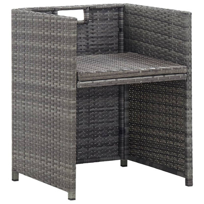 3-Delige Tuinset Met Kussens Poly Rattan Kleurig Antraciet En Bruin 224 cm tafellengte 12x Fauteuil + Tafel