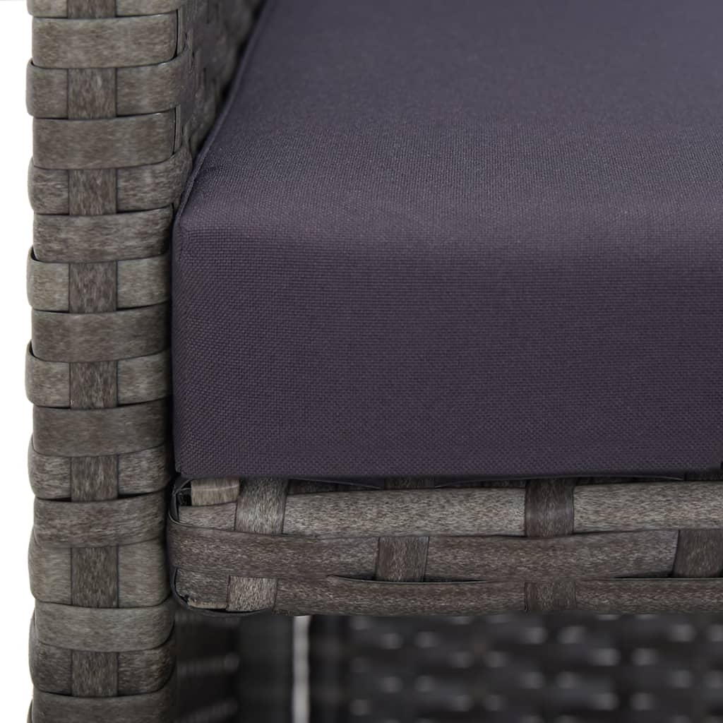 3-Delige Tuinset Met Kussens Poly Rattan Kleurig Antraciet En Bruin 224 cm tafellengte 12x Fauteuil + Tafel