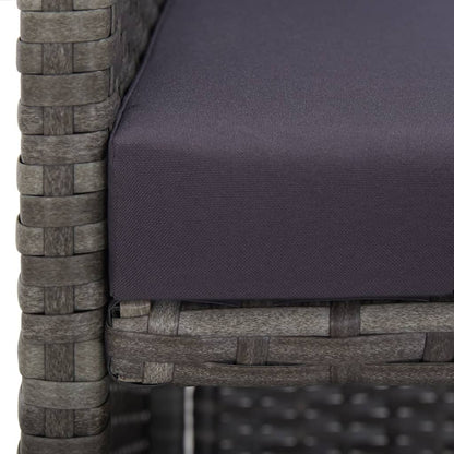 3-Delige Tuinset Met Kussens Poly Rattan Kleurig Antraciet En Bruin 224 cm tafellengte 12x Fauteuil + Tafel