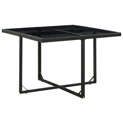 -Delige Tuinset Met Kussens Poly Rattan Zwart