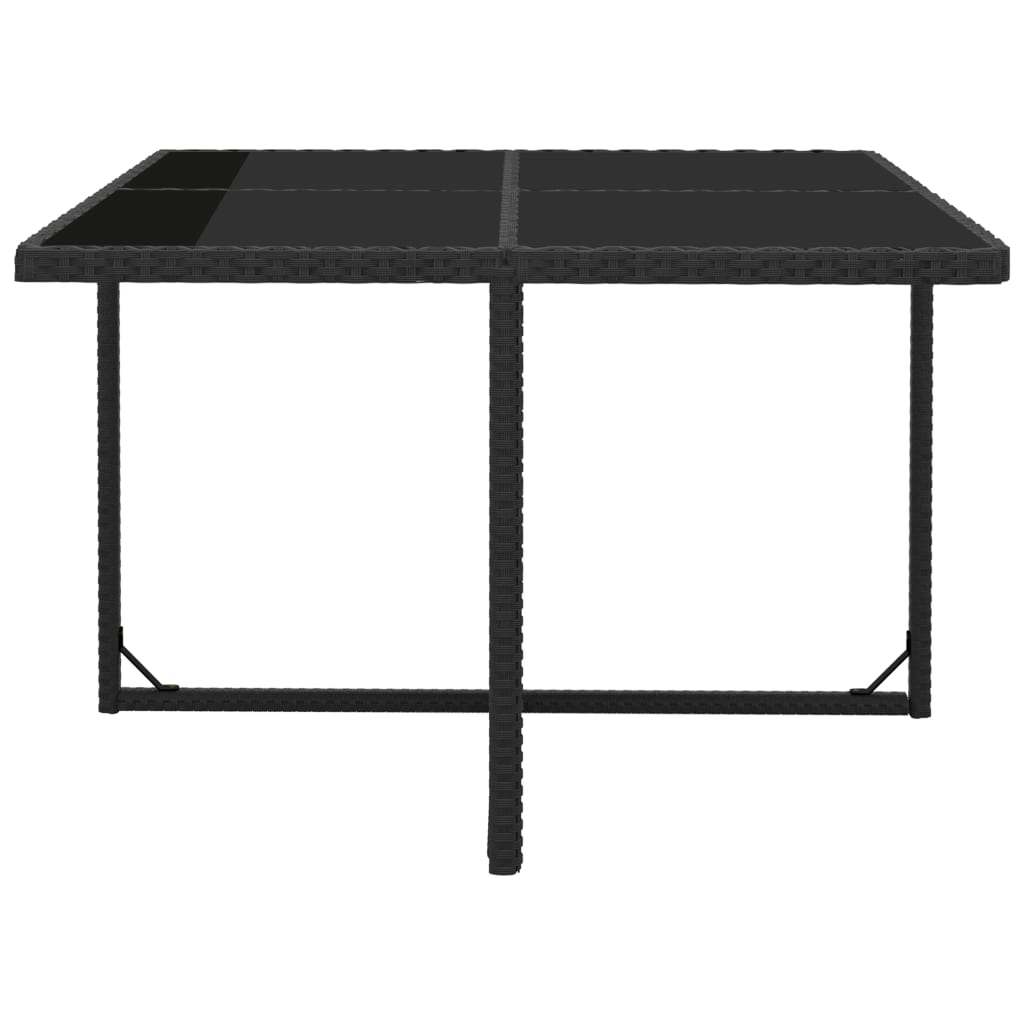 -Delige Tuinset Met Kussens Poly Rattan Zwart