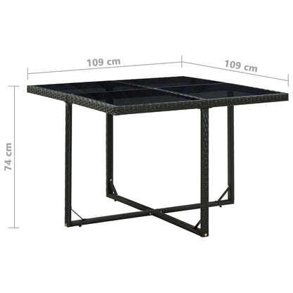 -Delige Tuinset Met Kussens Poly Rattan Zwart