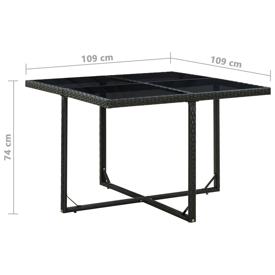 -Delige Tuinset Met Kussens Poly Rattan Zwart