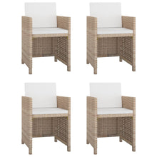 -Delige Tuinset Met Kussens Poly Rattan Beige
