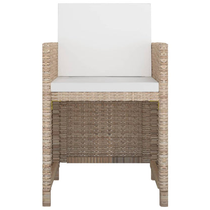 -Delige Tuinset Met Kussens Poly Rattan Beige