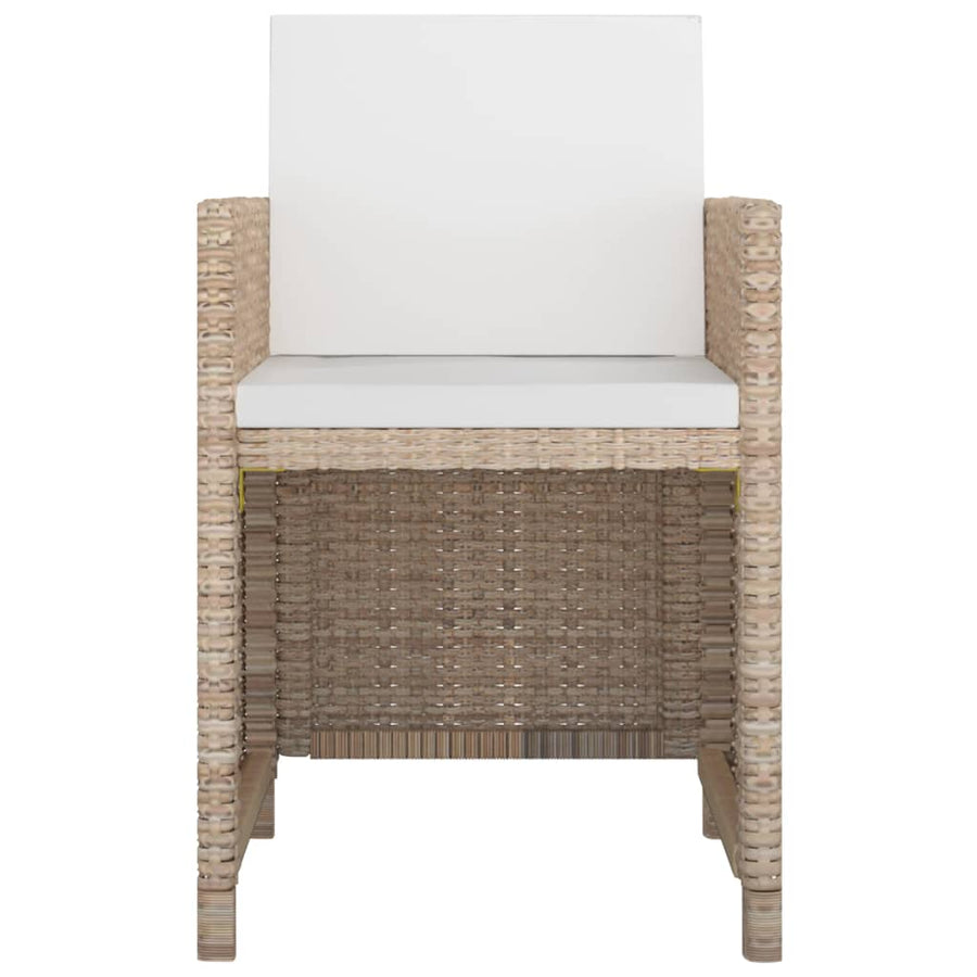 -Delige Tuinset Met Kussens Poly Rattan Beige