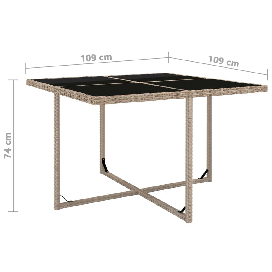 -Delige Tuinset Met Kussens Poly Rattan Beige