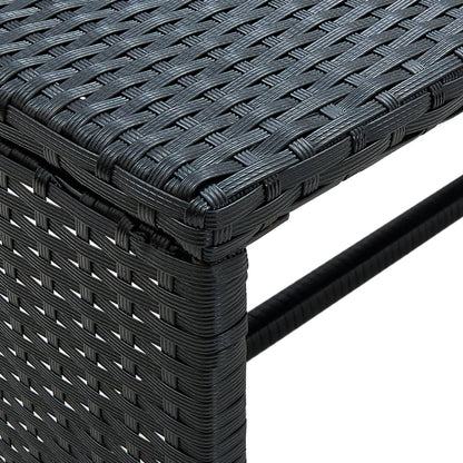 4-delige Loungeset met kussens poly rattan zwart