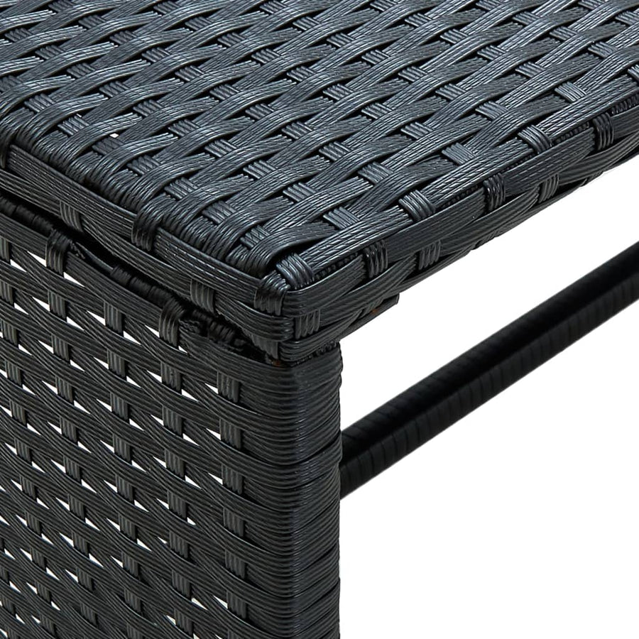 4-delige Loungeset met kussens poly rattan zwart