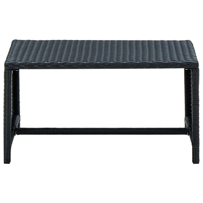4-delige Loungeset met kussens poly rattan zwart
