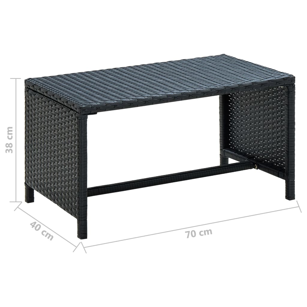 Salontafel 70X40X38 Cm Poly Rattan Zwart