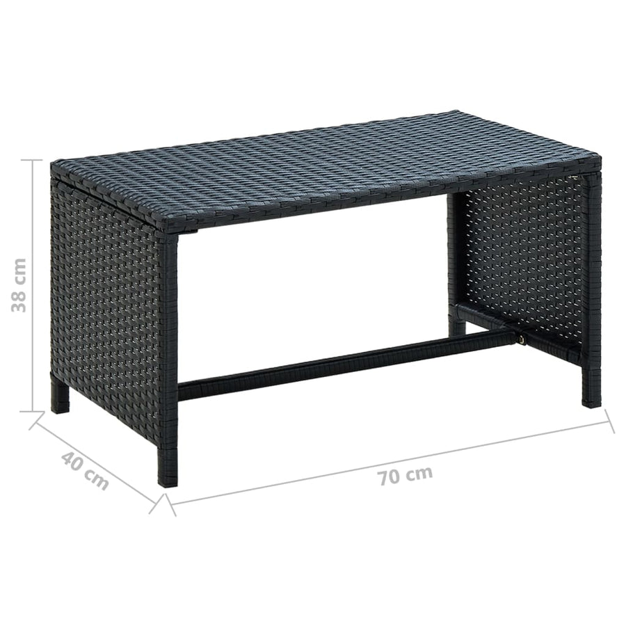 Salontafel 70X40X38 Cm Poly Rattan Zwart