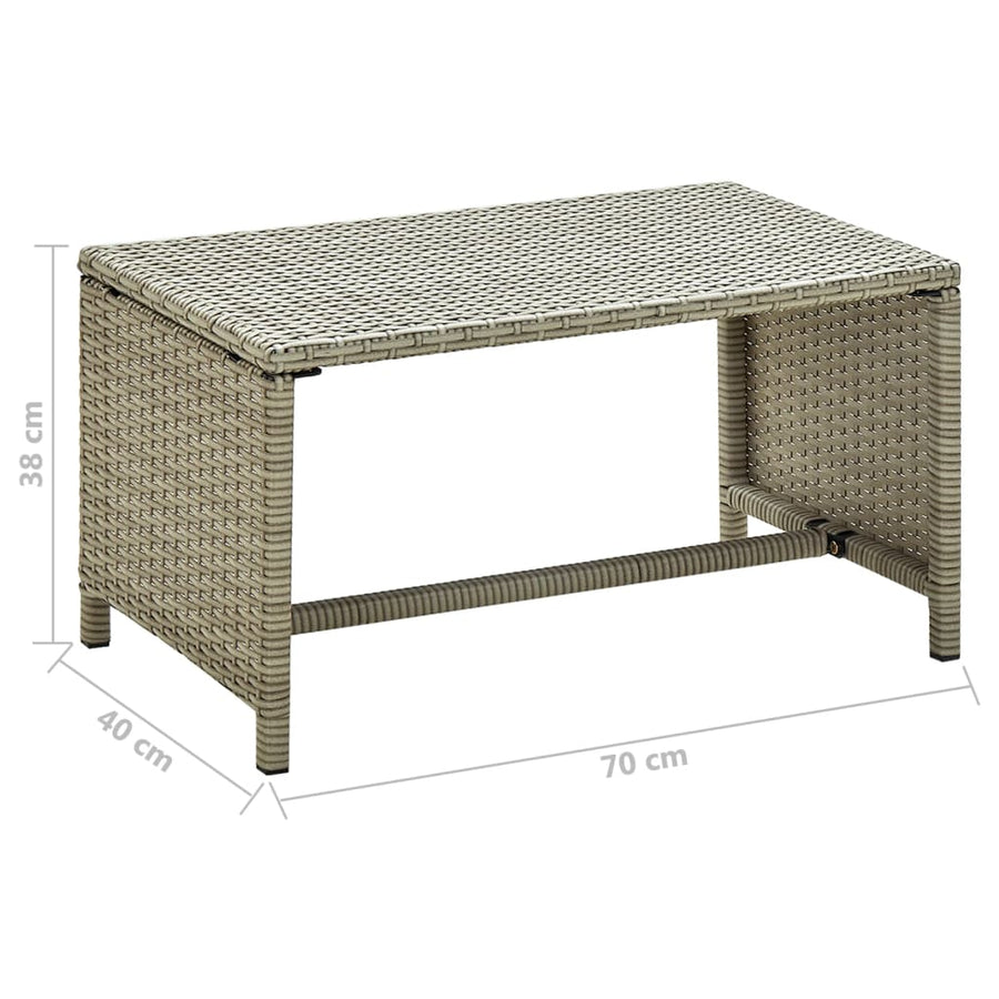 Salontafel 70X40X38 Cm Poly Rattan Beige