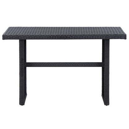3-delige Loungeset met kussens poly rattan zwart