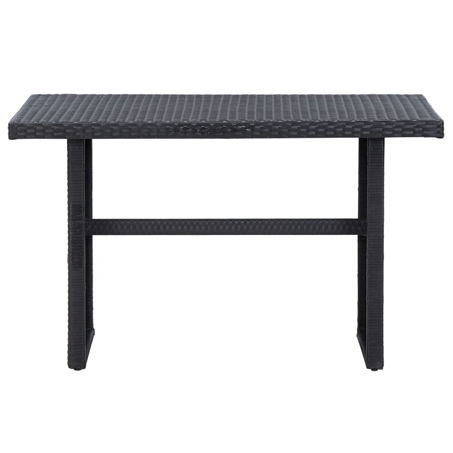 3-delige Loungeset met kussens poly rattan zwart