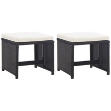 Tuinkrukken Met Kussens Poly Rattan Zwart en wit