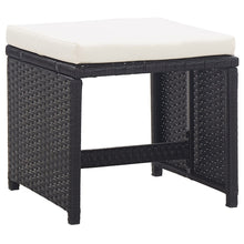 Tuinkrukken Met Kussens Poly Rattan Zwart en wit