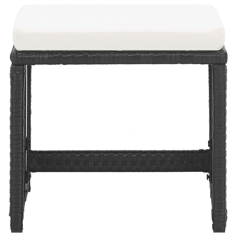 Tuinkrukken Met Kussens Poly Rattan Zwart en wit