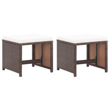 Tuinkrukken Met Kussens Poly Rattan Bruin