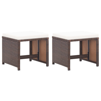 Tuinkrukken Met Kussens Poly Rattan Bruin