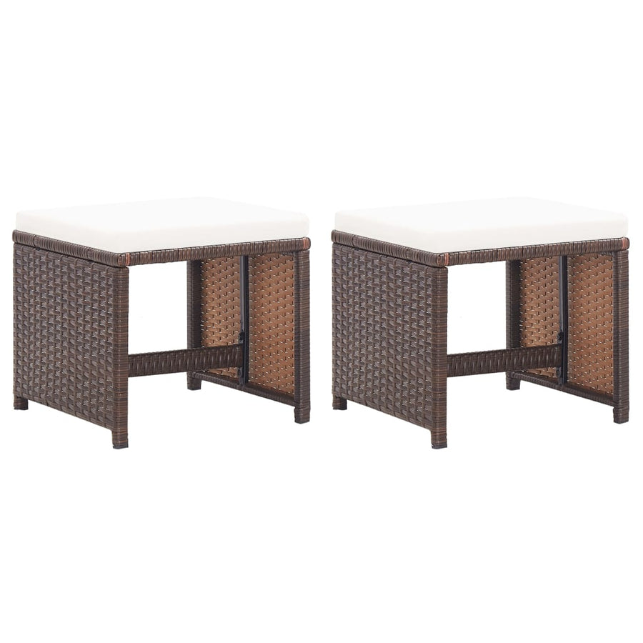 Tuinkrukken Met Kussens Poly Rattan Bruin
