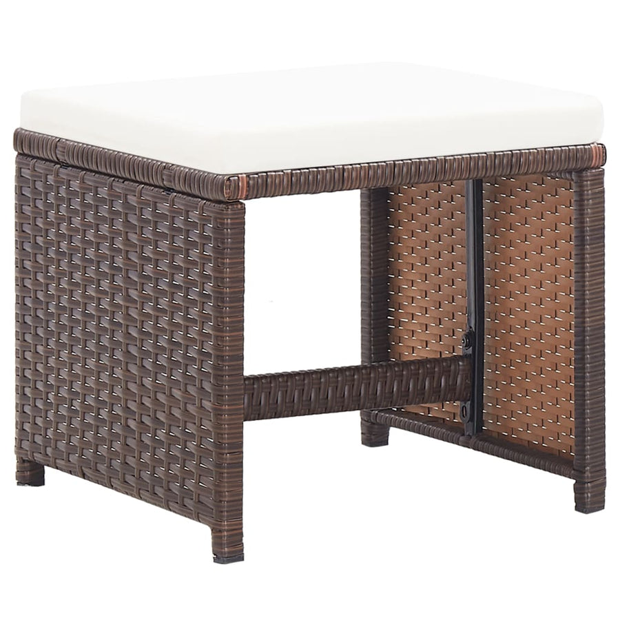 Tuinkrukken Met Kussens Poly Rattan Bruin